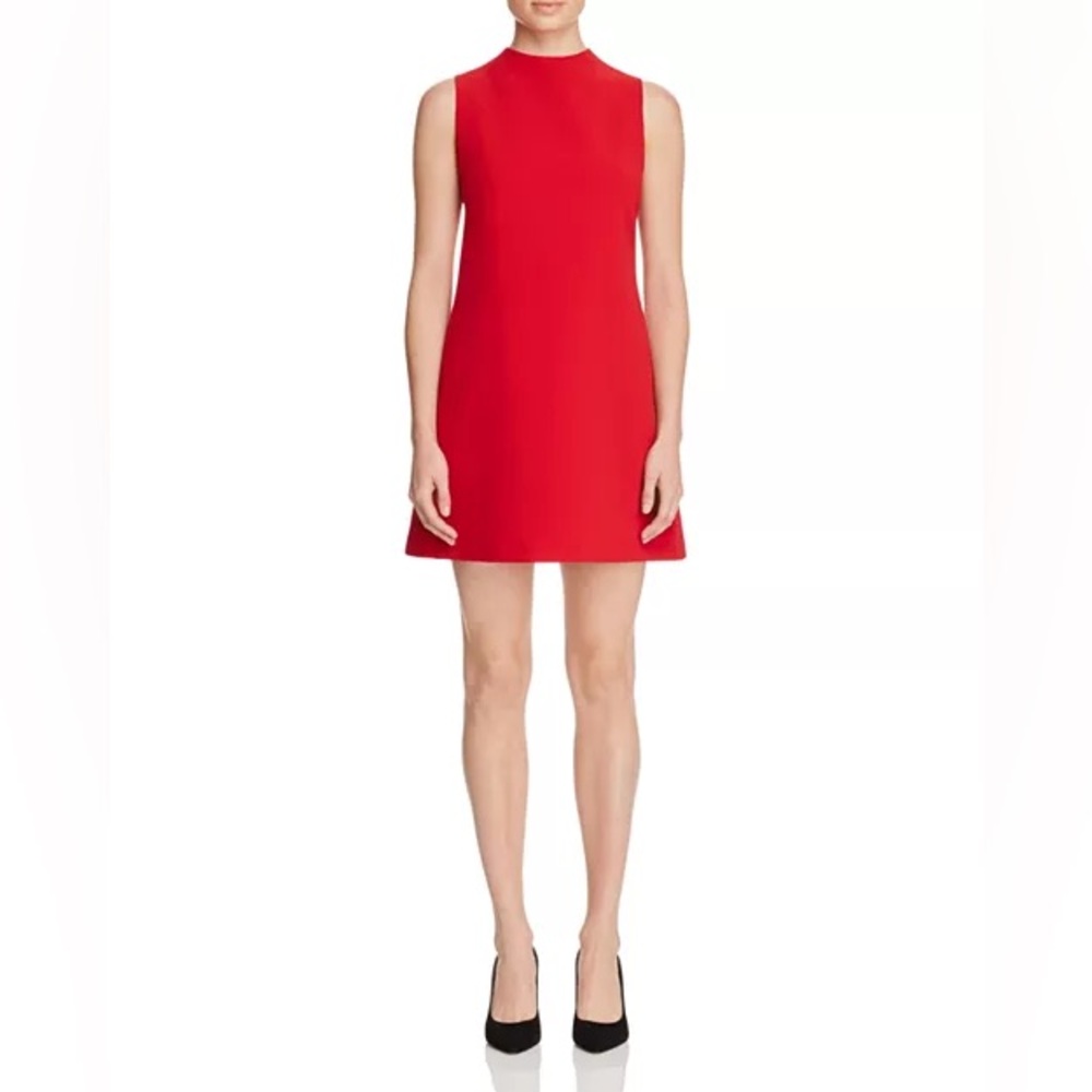 Alice + Olivia Red Coley Mock Nexk Mini Dress Womens Size 0